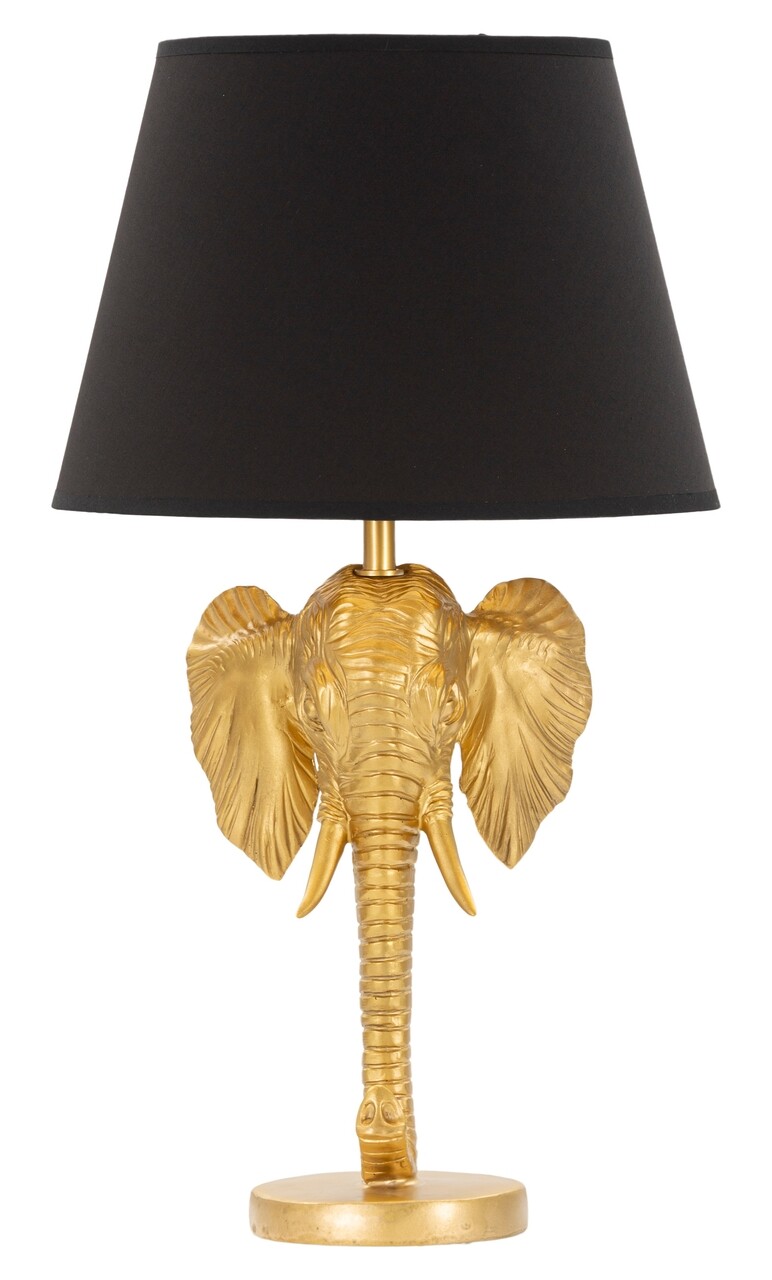 Veioza, Mauro Ferretti, Elephant, Ø 35 x 59 cm, polirasina/fier/hartie/textil, auriu/negru - imagine 7